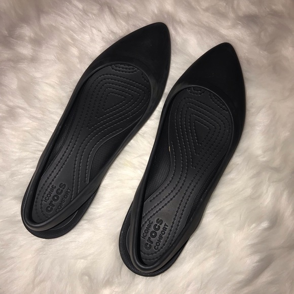 croc pointed flats
